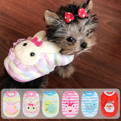 Dog Sweaters for Small Dogs Girl,Warm Soft Fleece Extra Small Dog Sweaters,Teacup Dog Clothes,Cute Sweater Pet Clothes for Kitten, Rabbits, Guinea Pig (C XXXS)