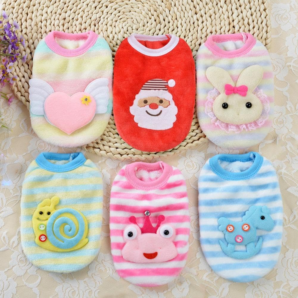 Dog Sweaters for Small Dogs Girl,Warm Soft Fleece Extra Small Dog Sweaters,Teacup Dog Clothes,Cute Sweater Pet Clothes for Kitten, Rabbits, Guinea Pig (C XXXS)