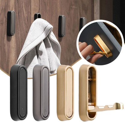 Folding Wall Hook, 2025 New Flip Down Hook Folding Heavy-Duty Coat Hooks Wall, Invisible Foldable Valet Hooks for Hanging Coats, Scarves, Hats, Bathrobes, Keys, Bags (Brown)