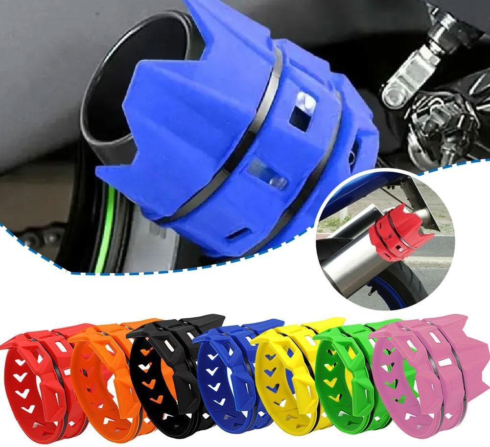 Exhaust Tail Pipe Protector Cover Guard - Automotive Replacement Exhaust Heat Shields, Anti-scalding Ring Motorcycle Muffler Tailpipe Cover Exhaust Silencer Guard Protector (Black)