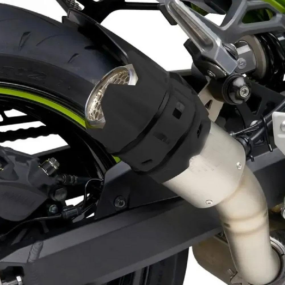 Exhaust Tail Pipe Protector Cover Guard - Automotive Replacement Exhaust Heat Shields, Anti-scalding Ring Motorcycle Muffler Tailpipe Cover Exhaust Silencer Guard Protector (Black)