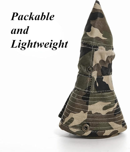 Boys Camo Sun-Bucket-Hat Summer Outdoor Safari Fishing-Hat Boonie-Cap for Big Kids 2-14Yrs