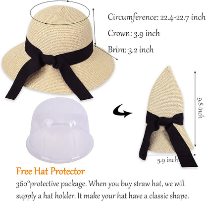 Women's Sun Hats UV Protection Large Wide Brim Hat Women Packable Sun Hat for Women Straw Hats