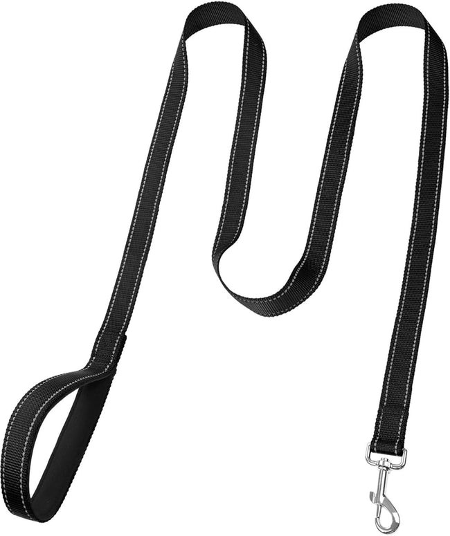 6FT Reflective Dog Leash with Soft Padded Handle for Training,Walking Lead for Large & Medium Dog,1 Inch Wide,Black Main Image