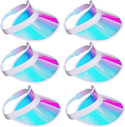 6 Pack Sun Visor Hats Cap Sports Visors Beach Tennis Golf Headwear for Women Men