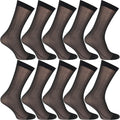 10 Pairs Mens Summer Ultra Thin Socks Silk Sheer Sox Breathable Business Dress Sock Large Size