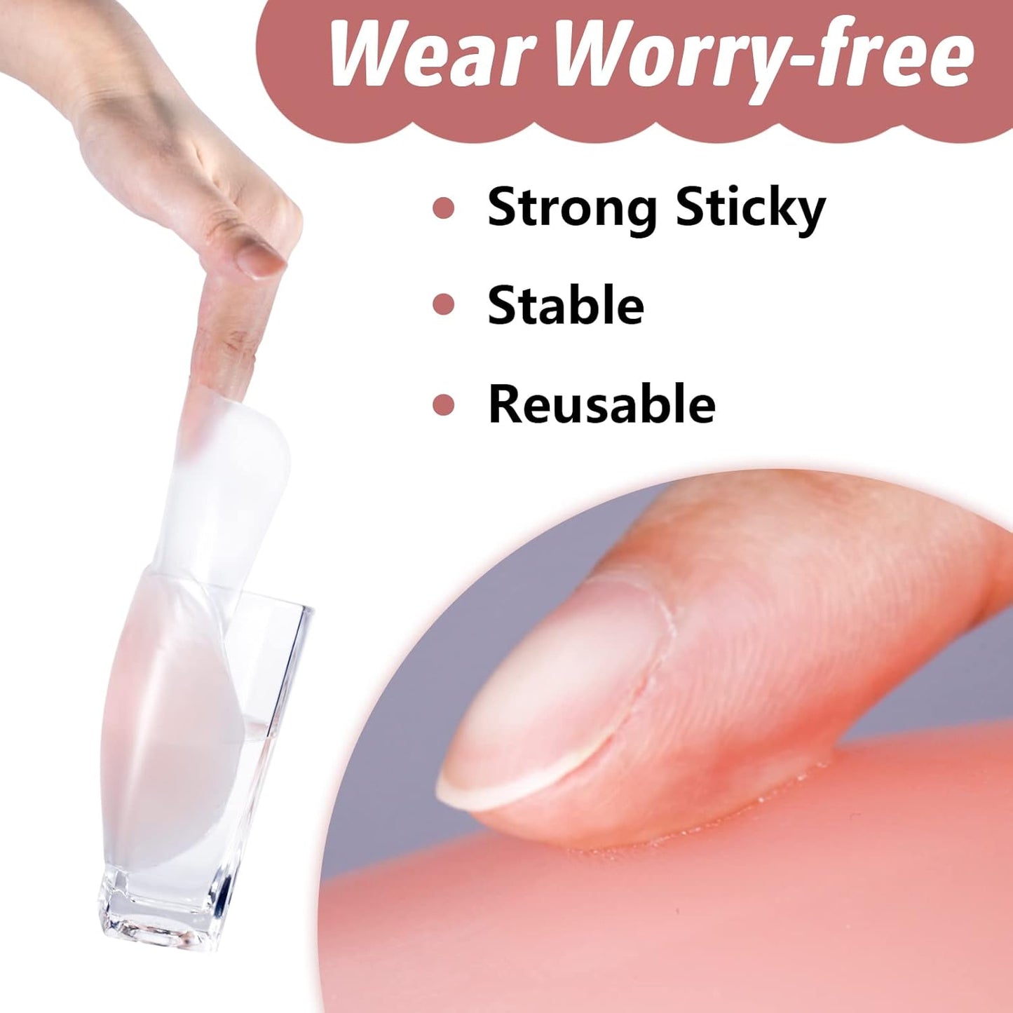 Breast Lift Pasties Nipple Cover: 5.1inch Silicone Sticky Bra for Women Reusable Strapless Boob Petals, Pink, Large