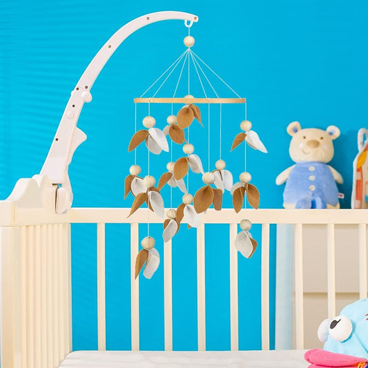 Cute Baby Mobile for Crib - Gender Neutral Mobile for Nursery Decor - Felt Cloth Leaves Mobile Boho Nursery Decor - Crib Mobile for Girls, Boys - Mobile for Bassinet