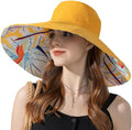 Super Wide Brim Sun Hat for Women Packable Reversible Double-Side-Wear Hats UV Protection Summer Beach Bucket Cap