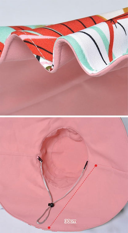 Super Wide Brim Sun Hat for Women Packable Reversible Double-Side-Wear Hats UV Protection Summer Beach Bucket Cap