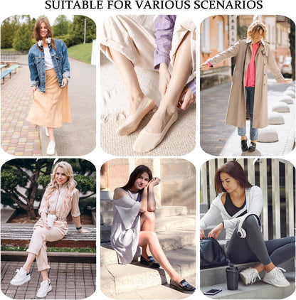 6 Pack No Show Socks Women Thin Socks Low Cut Liner Socks Non Slip Invisible for Flats Boat