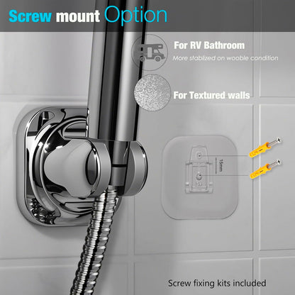 Handheld Shower Head Holder - 5 Angles Adjustable - Concealed Adhesive Mount (Holder Only)