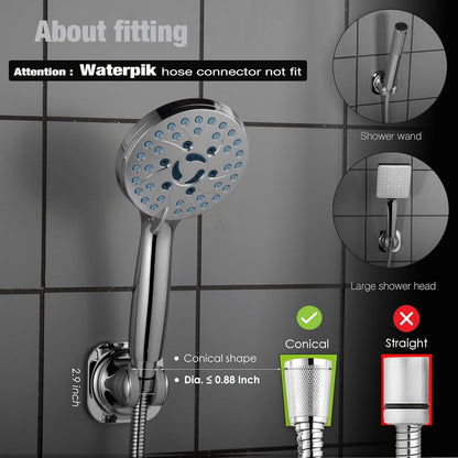 Handheld Shower Head Holder - 5 Angles Adjustable - Concealed Adhesive Mount (Holder Only)