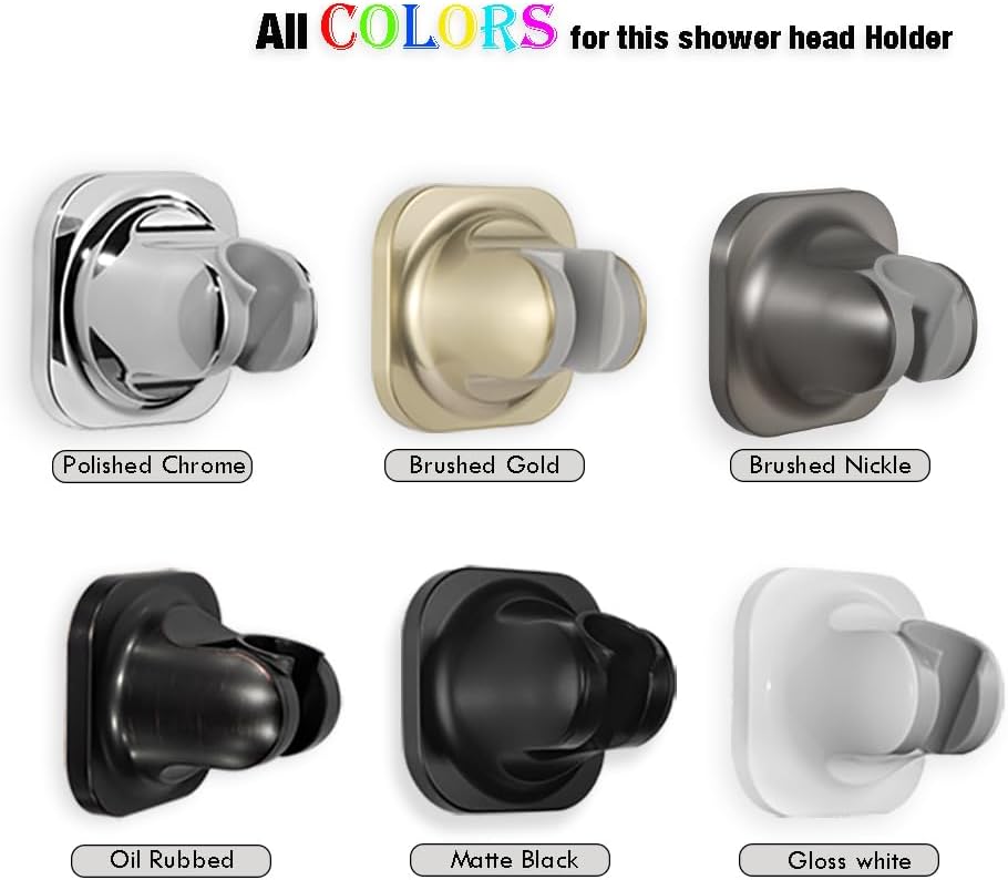 Handheld Shower Head Holder - 5 Angles Adjustable - Concealed Adhesive Mount (Holder Only)