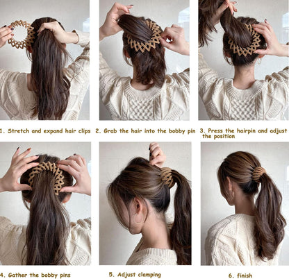 7PCS Birds Nest Hair Clip Holder and Lazy Plate Hairpin for Thin Hair