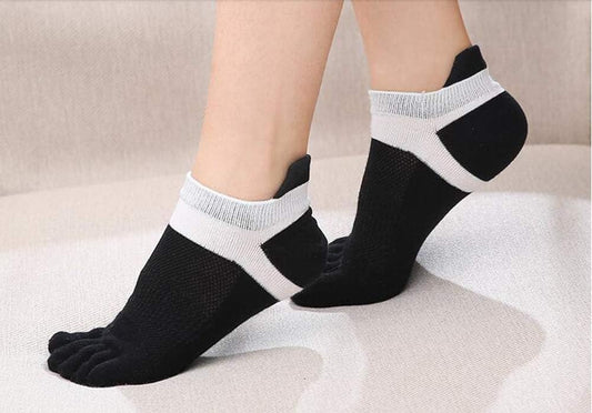 Women Toe Socks 5 Finger Cotton Wicking Athletic 6 Pack