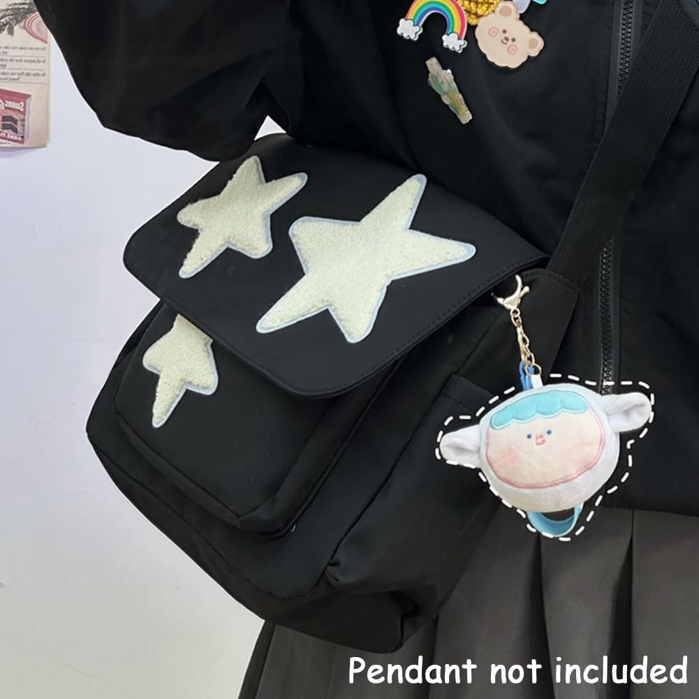 Cute Messenger Bag, Aesthetic Crossbody Bag, Y2K Star Grunge Bag Emo Shoulder Tote Purse for Women