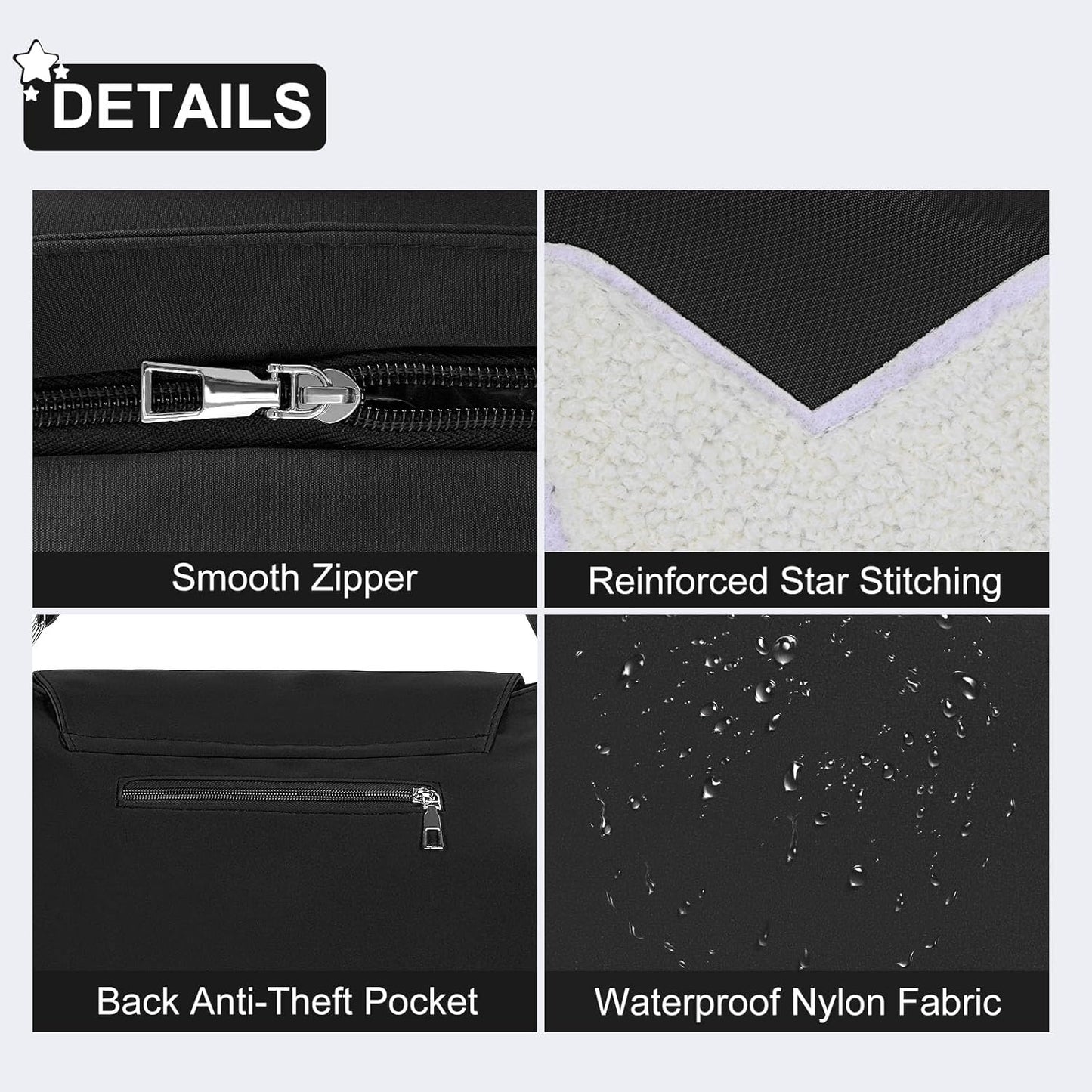 Cute Messenger Bag, Aesthetic Crossbody Bag, Y2K Star Grunge Bag Emo Shoulder Tote Purse for Women
