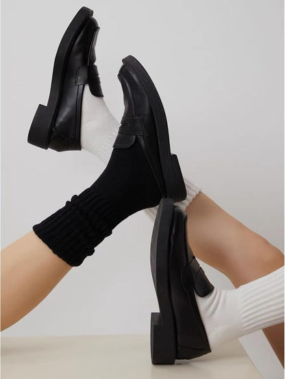 Crew Socks For Women Multipairs Cotton Cushioned Athletic Socks Retro Slouch Socks Mid Calf Rib Tube Socks