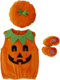 Toddler Baby Girl Boy Halloween Pumpkin Costume Sleeveless Tee Top with Hat Outfits