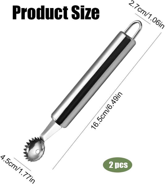 2 Pcs Stainless Steel Strawberry Huller and Tomato Stem Corer Tool, Tomato Stem Corer Tool,Stainless Steel Strawberry Huller Corer Vegetable and Corer Practical Kitchen Tool Fruit (2)