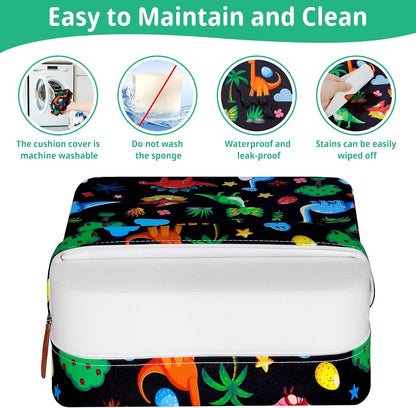 Toddler Booster Seat for Kitchen Chair, Non-slip Kids Dining Table Booster Seat with Adjustable Safer Straps, Portable Baby Eating Travel Camping Increasing Cushion