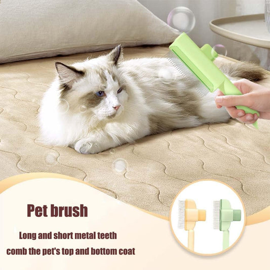 Avatore Zenbrush - Removes Fur & Relieves Pain, Zen Brush for Cats, Zenbrush Cat Comb, Self-Cleaning Cat Brush with Release Button, Cat Grooming Flea Brush for Short & Long Cat (orange,2pcs)