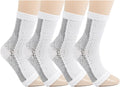Soothrelieve Compression Socks, Anti Fatigue Compression Foot Sleeves for Men & Women, Ankle Brace Compression Sleeve, for Pain Relief and Plantar Fasciitis (S/M,White 4 Pairs)
