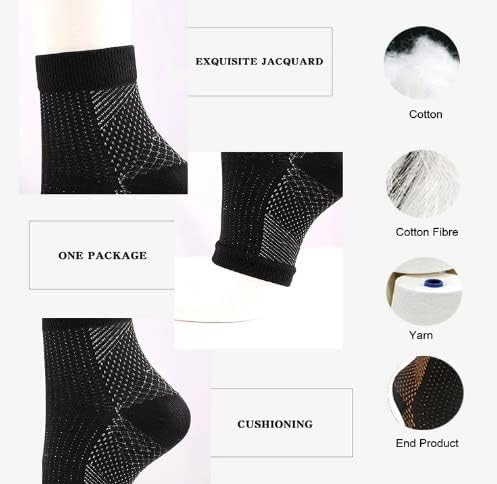 Soothrelieve Compression Socks, Anti Fatigue Compression Foot Sleeves for Men & Women, Ankle Brace Compression Sleeve, for Pain Relief and Plantar Fasciitis (S/M,White 4 Pairs)