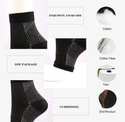Soothrelieve Compression Socks, Anti Fatigue Compression Foot Sleeves for Men & Women, Ankle Brace Compression Sleeve, for Pain Relief and Plantar Fasciitis (S/M,White 4 Pairs)