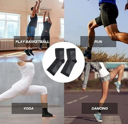 Soothrelieve Compression Socks, Anti Fatigue Compression Foot Sleeves for Men & Women, Ankle Brace Compression Sleeve, for Pain Relief and Plantar Fasciitis (S/M,White 4 Pairs)