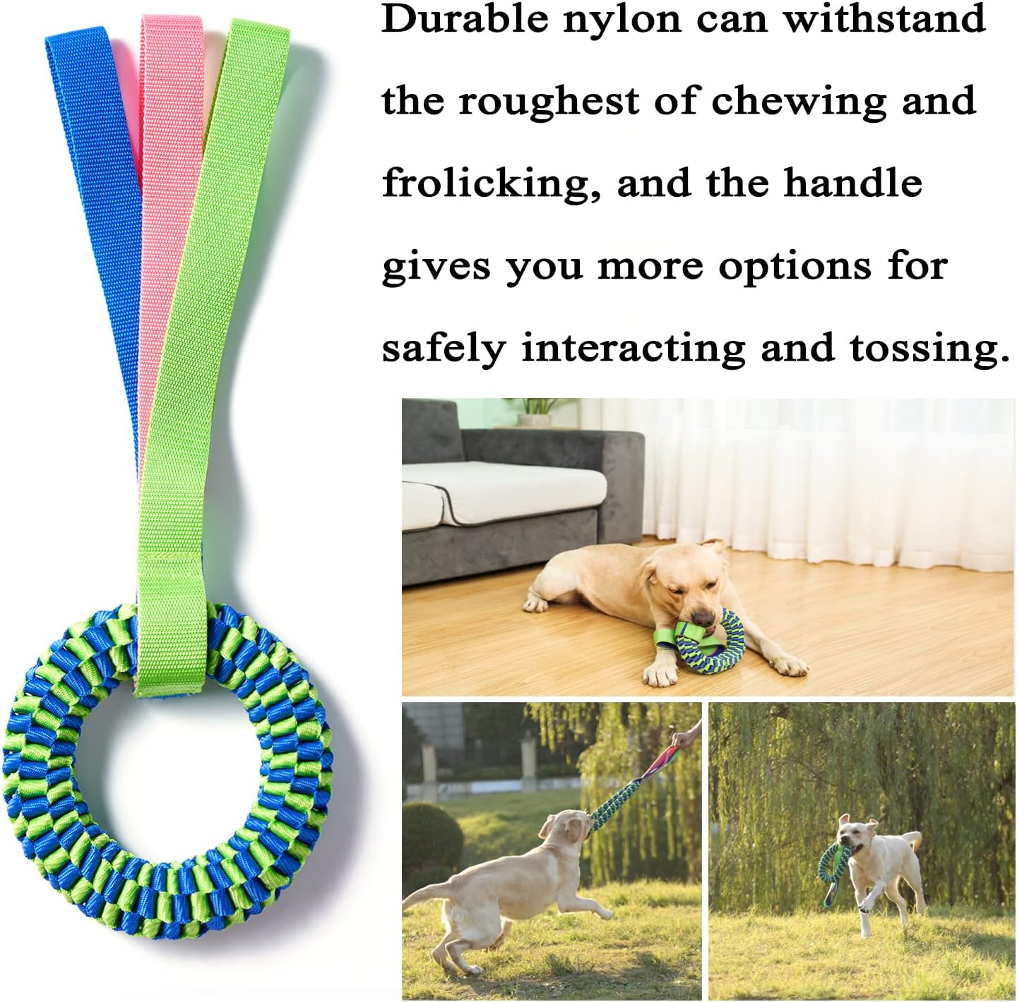 Bullymake Dog Toys for Aggressive Chewers - Tug of War & Teeth Cleaning - Medium & Large Dogs