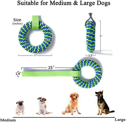 Bullymake Dog Toys for Aggressive Chewers - Tug of War & Teeth Cleaning - Medium & Large Dogs