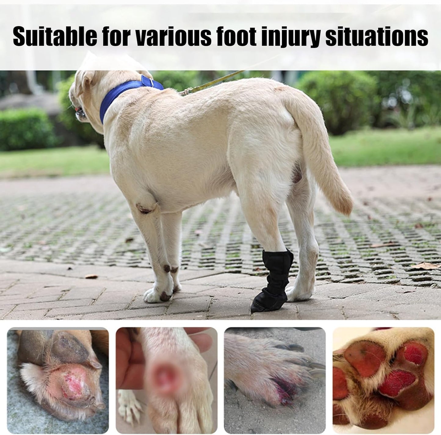Dog Paw Wound Cover - Pet Waterproof Foot Covers | Claw Shoe Covers | Adjustable Dog Boots for Injured Paws | Breathable Four-Legged Claw Shoe Covers | Non-Slip Dog Injury Protection C