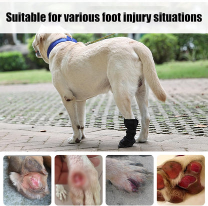 Dog Paw Wound Cover - Pet Waterproof Foot Covers | Claw Shoe Covers | Adjustable Dog Boots for Injured Paws | Breathable Four-Legged Claw Shoe Covers | Non-Slip Dog Injury Protection C