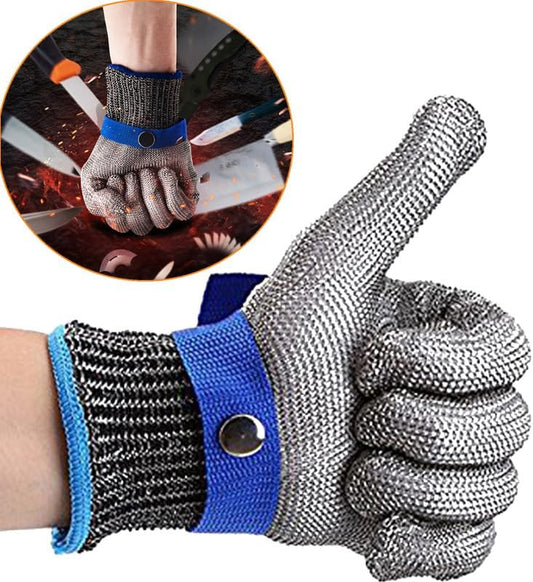 Stainless Steel Metal Anti-Cut Gloves Durable Cut Resistant Work Gloves for Kitchen Construction Industrial Use Ideal for Chefs Handymen Safety