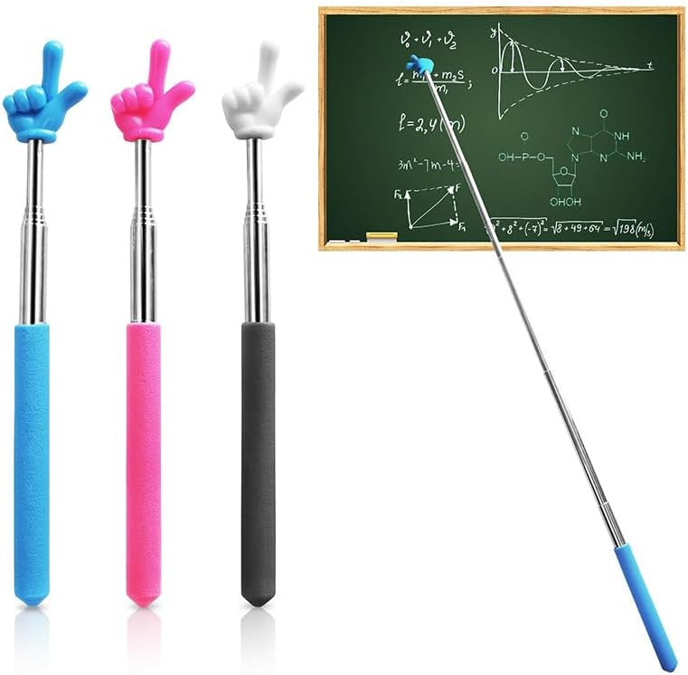 Retractable Reading Pointer Stick for Kids Teachers extendable lightweight durable Teaching tool for classroom presentations perfect for reading guidance Instruction (blue)