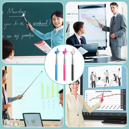 Retractable Reading Pointer Stick for Kids Teachers extendable lightweight durable Teaching tool for classroom presentations perfect for reading guidance Instruction (blue)
