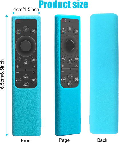 2 Pack Remote Cover for Samsung Smart TV, Silicone Protective Case for Samsung Solar Cell Remote 2021 2022 BN59-01357 BN59-01385 BN59-01265A Anti-Slip Remote Case Glow in Dark (Glow Green +Glow Blue)