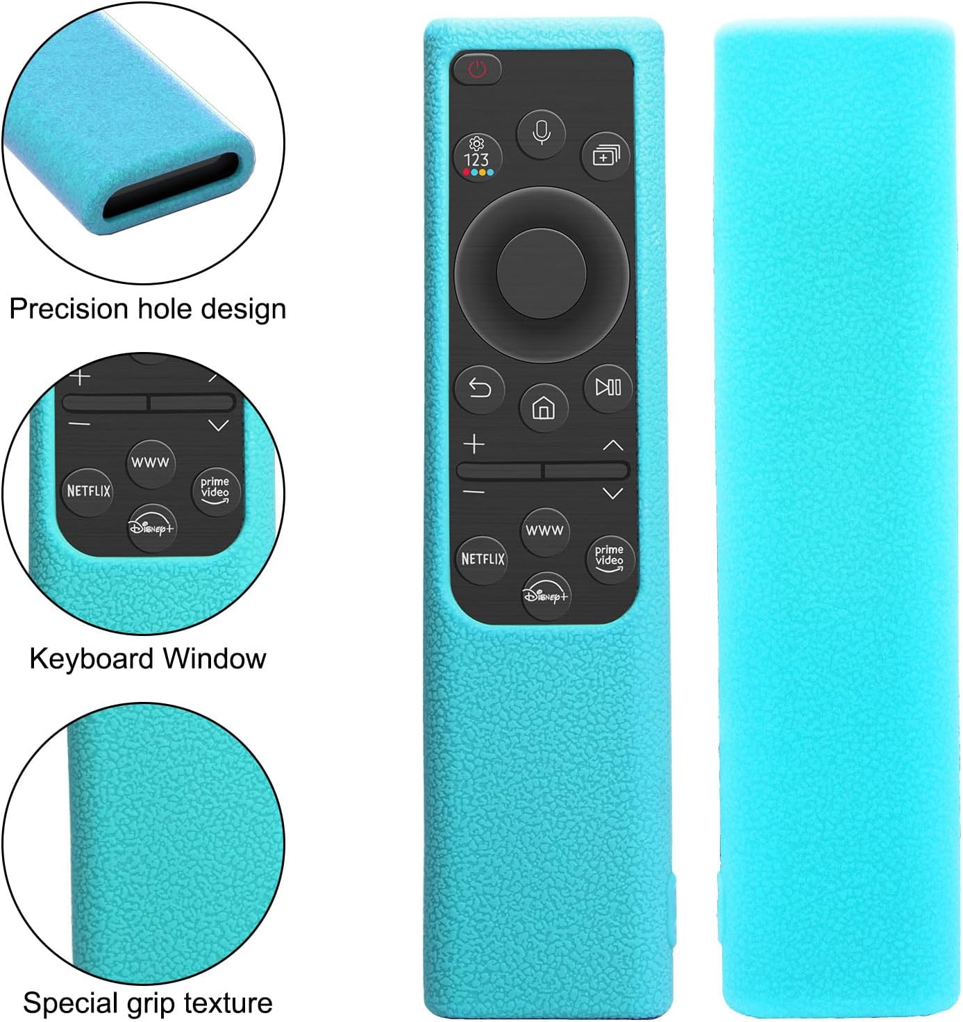 2 Pack Remote Cover for Samsung Smart TV, Silicone Protective Case for Samsung Solar Cell Remote 2021 2022 BN59-01357 BN59-01385 BN59-01265A Anti-Slip Remote Case Glow in Dark (Glow Green +Glow Blue)