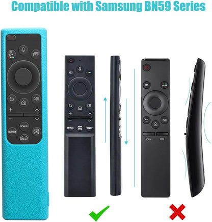 2 Pack Remote Cover for Samsung Smart TV, Silicone Protective Case for Samsung Solar Cell Remote 2021 2022 BN59-01357 BN59-01385 BN59-01265A Anti-Slip Remote Case Glow in Dark (Glow Green +Glow Blue)