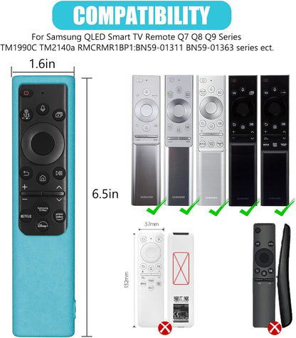 2 Pack Remote Cover for Samsung Smart TV, Silicone Protective Case for Samsung Solar Cell Remote 2021 2022 BN59-01357 BN59-01385 BN59-01265A Anti-Slip Remote Case Glow in Dark (Glow Green +Glow Blue)