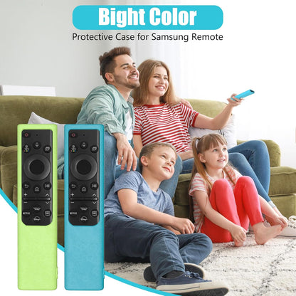 2 Pack Remote Cover for Samsung Smart TV, Silicone Protective Case for Samsung Solar Cell Remote 2021 2022 BN59-01357 BN59-01385 BN59-01265A Anti-Slip Remote Case Glow in Dark (Glow Green +Glow Blue)