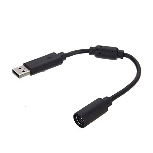 Computer Cables USB Breakaway Cable Cord Adapter for Xbox 360 Wired Gamepad Controller EM88 - (Cable Length Black)