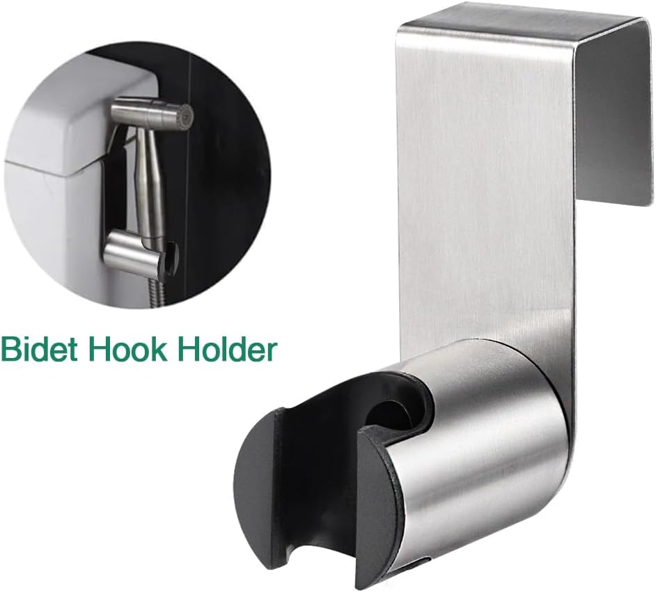 Stainless Steel+ABS Holder Hook Hanger for Hand Shower Toilet Bidet Sprayer Brushed Nickel
