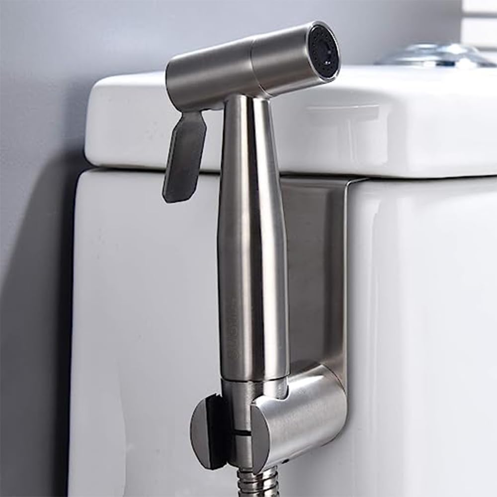 Stainless Steel+ABS Holder Hook Hanger for Hand Shower Toilet Bidet Sprayer Brushed Nickel
