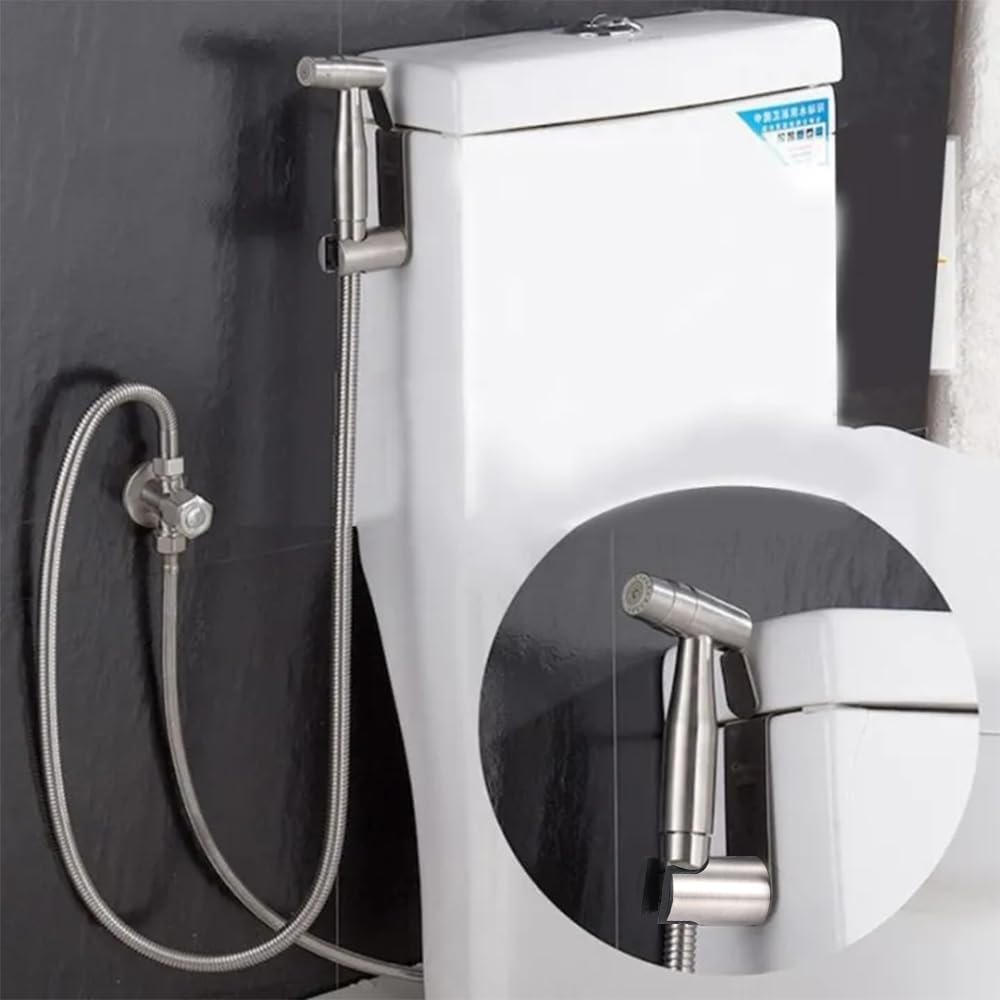Stainless Steel+ABS Holder Hook Hanger for Hand Shower Toilet Bidet Sprayer Brushed Nickel
