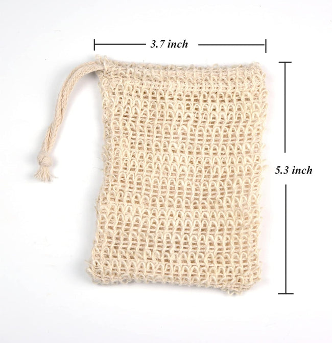MIFASOO 5 Pack Natural Sisal Soap Saver Bag Zero Waste Mesh Bar Soap Loofah Holder Pouch for Shower Main Image