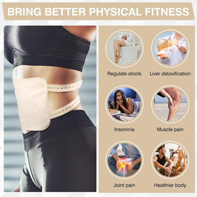 Castor Oil Pack, Adjustable Reusable for Liver Detox, Castor Oil Pack Wrap for Stomach Less Mess, Elastic Strap Bamboo Cotton Machine Washable Anti Leak 1pcs Main Image