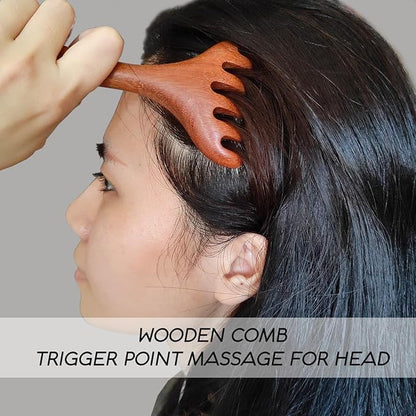 Head Massager Scalp 2 Pack, Protable Head Scratcher Massager for Relaxation & Stress Reduction, Wood Comb Gift for Mother, Sister and Lover